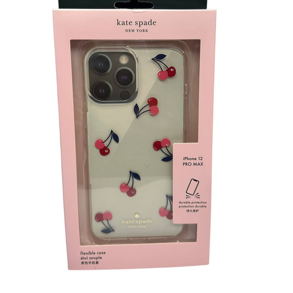 Kate Spade Iphone 12 Pro Max Cherry Jeweled Dancing Clear Phone Case - Picture 1 of 7